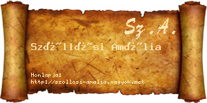 Szőllősi Amália névjegykártya