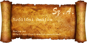 Szőllősi Amália névjegykártya